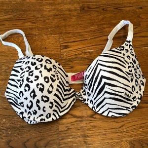 Pink Animal Print Push Up Bra.  Size 36B.
